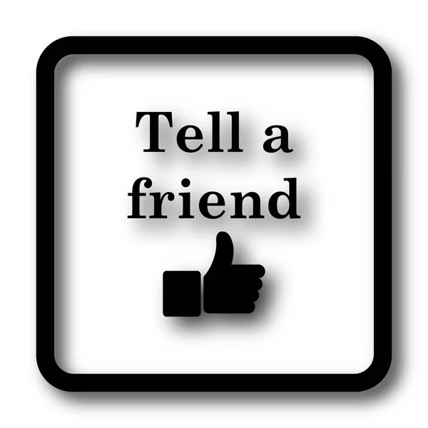 Tell a friend icon, black website button on white background