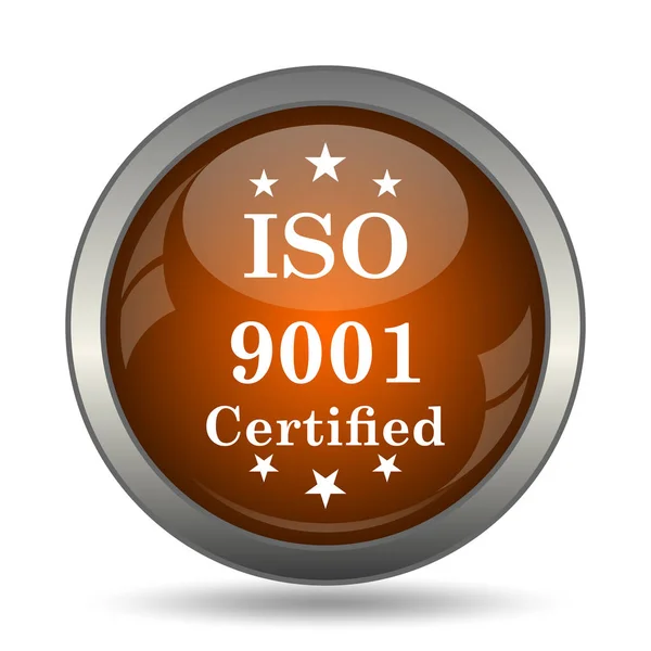 Иконка Iso9001 Кнопка Интернет Белом Фоне — стоковое фото