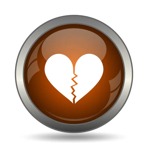 Broken Heart Icon Internet Button White Background — Stock Photo, Image