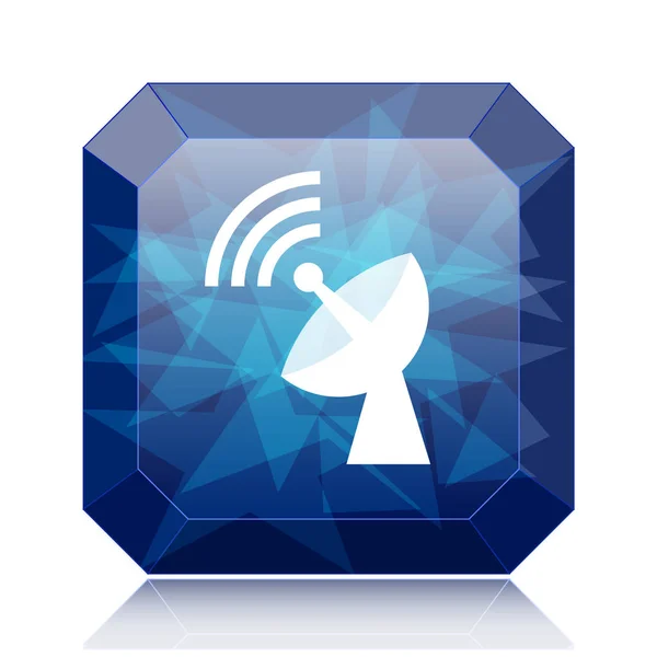 Wireless antenna icon, blue website button on white background