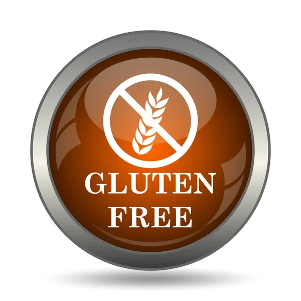 Gluten Vrije Icon Internet Knop Witte Achtergrond — Stockfoto