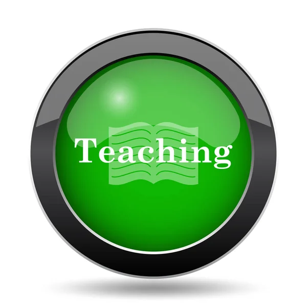 Ikona Zielony Przycisk Witryny Białym Tle Nauczanie — Zdjęcie stockowe