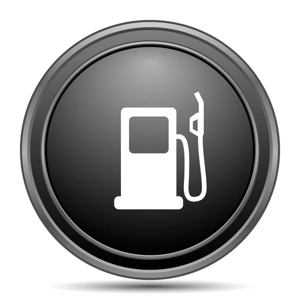 Значок Газового Насоса Черный Сайт Кнопку Белом Фоне — стоковое фото