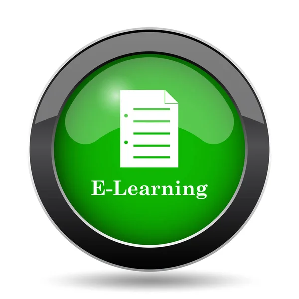 Learning Icon Green Website Button White Background — Stock Photo, Image