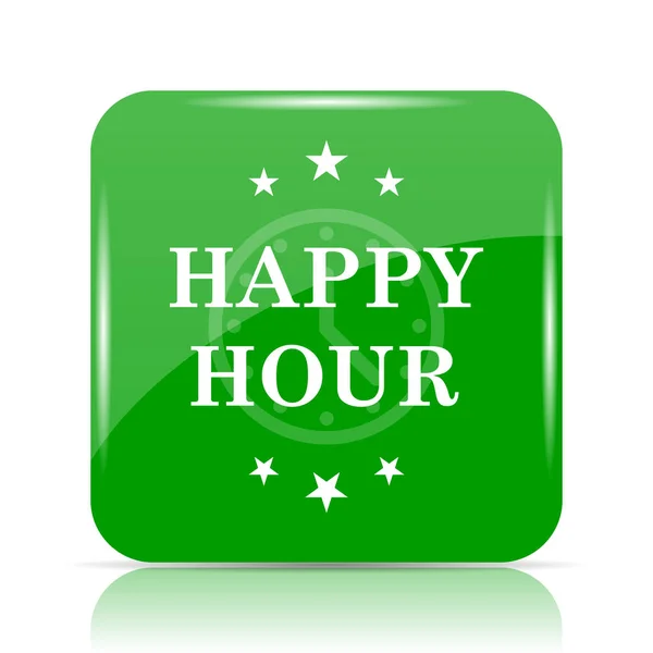 Happy Hour Simgesi Beyaz Arka Plan Üzerinde Internet Düğmesi — Stok fotoğraf