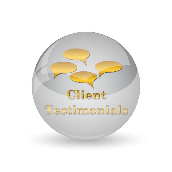 Client Testimonials Icon Internet Button White Background — Stock Photo, Image