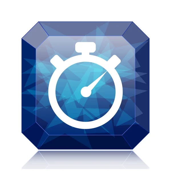 Timer Symbol Blauer Website Knopf Auf Weißem Hintergrund — Stockfoto