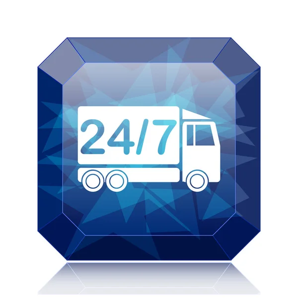 Lieferwagen Symbol Blaue Website Taste Auf Weißem Hintergrund — Stockfoto