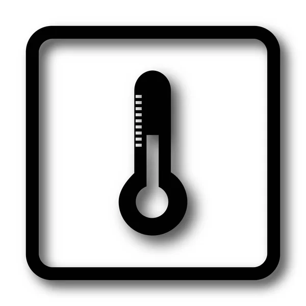 Thermometer Icon Black Website Button White Background — Stock Photo, Image