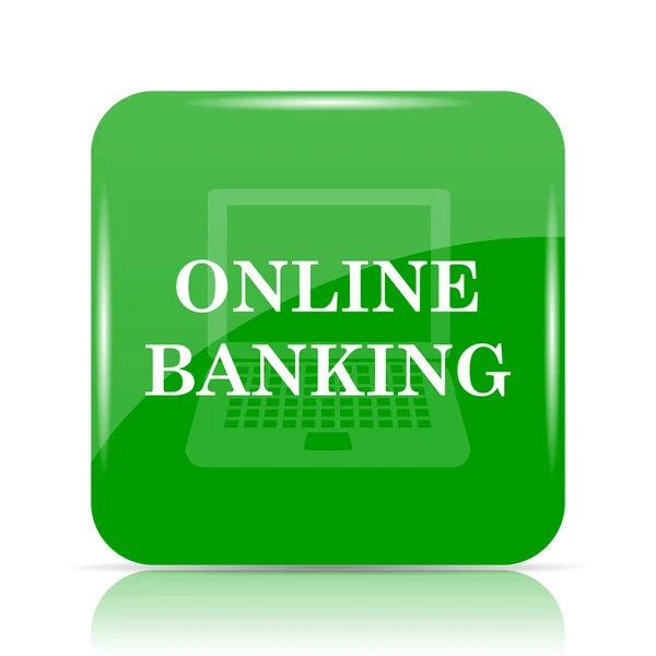 Icono Banca Online Botón Internet Sobre Fondo Blanco — Foto de Stock