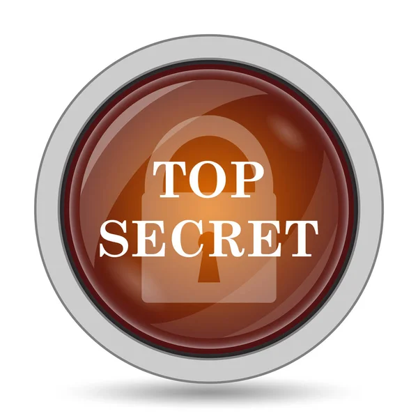 Top Secret Ikon Narancssárga Honlap Gomb Fehér Háttér — Stock Fotó