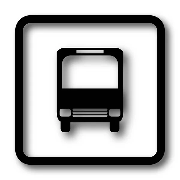 Icono Del Autobús Botón Del Sitio Web Negro Sobre Fondo — Foto de Stock