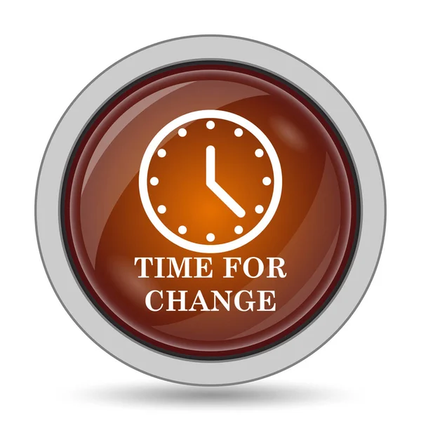 Tiempo Para Icono Cambio Botón Naranja Del Sitio Web Sobre —  Fotos de Stock