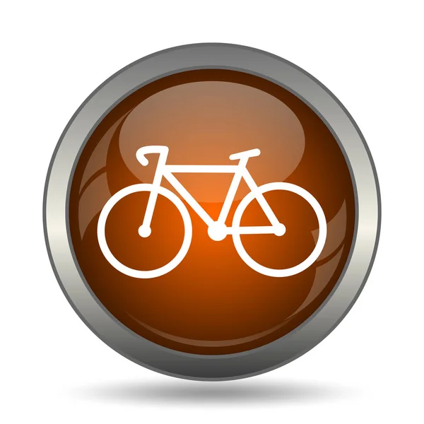 Ícone Bicicleta Botão Internet Fundo Branco — Fotografia de Stock