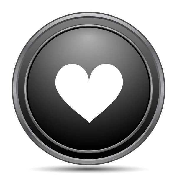 Icono Del Corazón Botón Del Sitio Web Negro Sobre Fondo —  Fotos de Stock