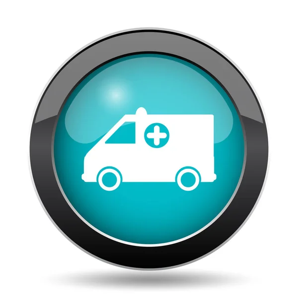 Ambulans Simgesi Ambulans Web Sitesi Düğmesini Beyaz Arka Plan Üzerinde — Stok fotoğraf