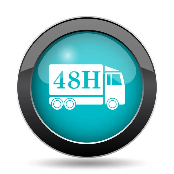 48H Dodací Truck Ikona 48H Dodací Truck Webové Stránky Tlačítko — Stock fotografie