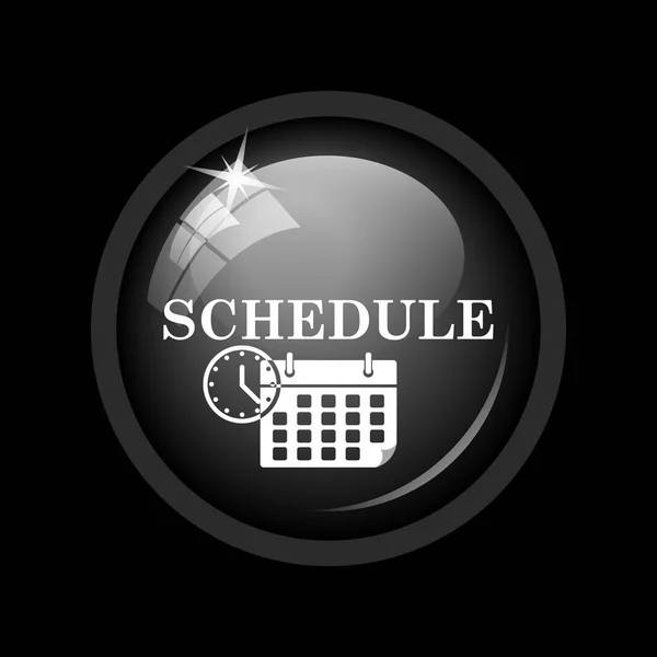 Schedule icon. Internet button on black background.