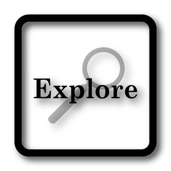 Explore Icon Black Website Button White Background — Stock Photo, Image