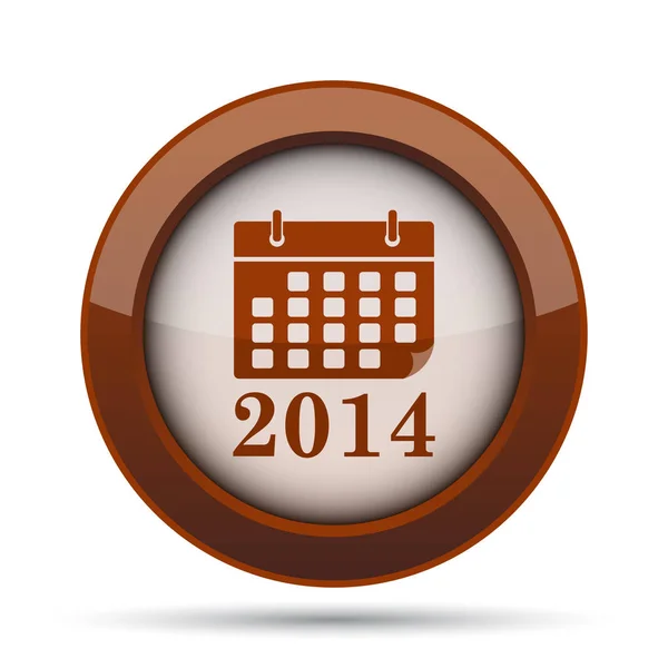 2014 Kalendář Ikona Internet Tlačítko Bílém Pozadí — Stock fotografie