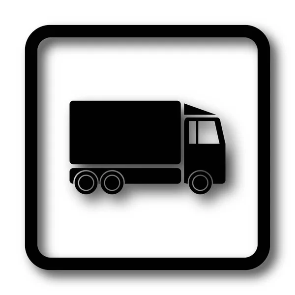 Φορτηγό Κουμπί Ιστοσελίδα Εικονίδιο Μαύρη Άσπρο Φόντο — Φωτογραφία Αρχείου