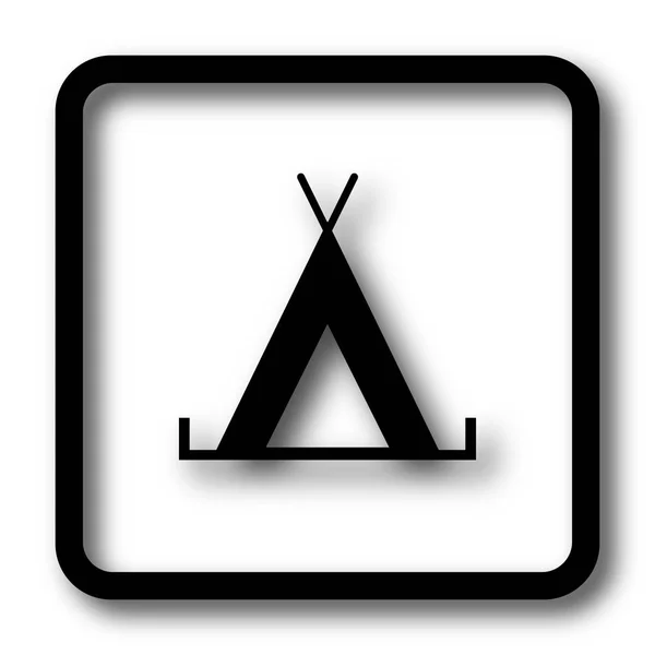 Zelt Symbol Schwarzer Website Knopf Auf Weißem Hintergrund — Stockfoto