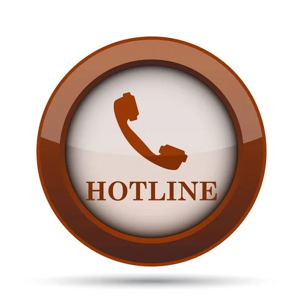 Hotline Ikonra Internet Gomb Fehér Háttér — Stock Fotó