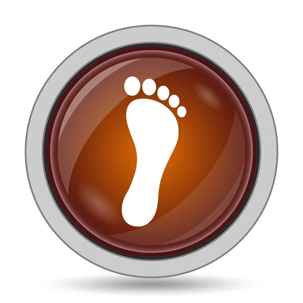 Иконка Печать Ног Оранжевый Сайт Кнопку Белом Фоне — стоковое фото