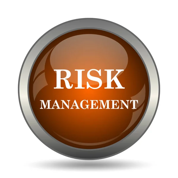 Risk Management Ikonen Internet Knappen Vit Bakgrund — Stockfoto