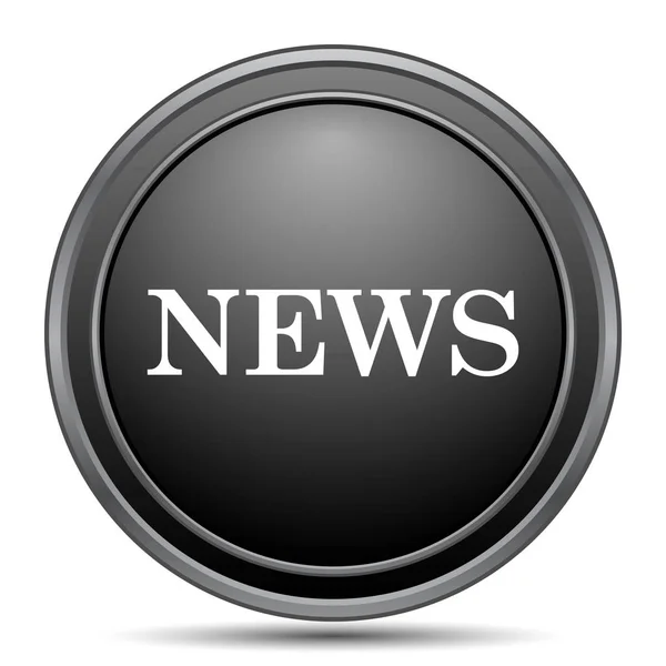 News Icon Black Website Button White Background — Stock Photo, Image