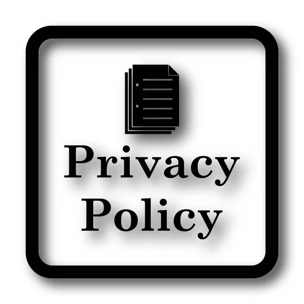 Privacy Policy Icona Nero Pulsante Del Sito Web Sfondo Bianco — Foto Stock