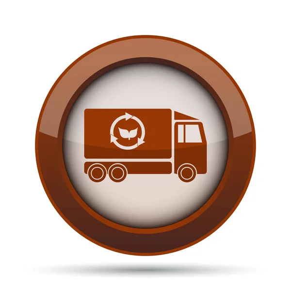 Eco Truck Icon Internet Button White Background — Stock Photo, Image