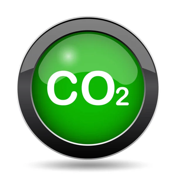 Icona Co2 Pulsante Verde Sito Web Sfondo Bianco — Foto Stock