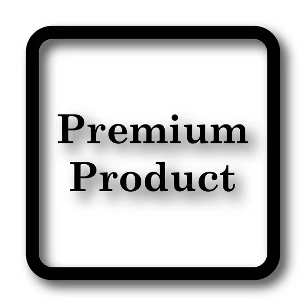 Premium Προϊόν Κουμπί Ιστοσελίδα Εικονίδιο Μαύρη Άσπρο Φόντο — Φωτογραφία Αρχείου