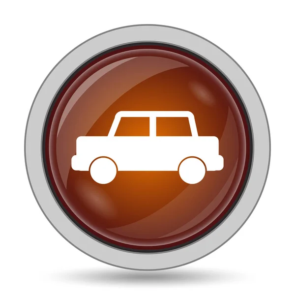 Auto Pictogram Oranje Website Knop Witte Achtergrond — Stockfoto