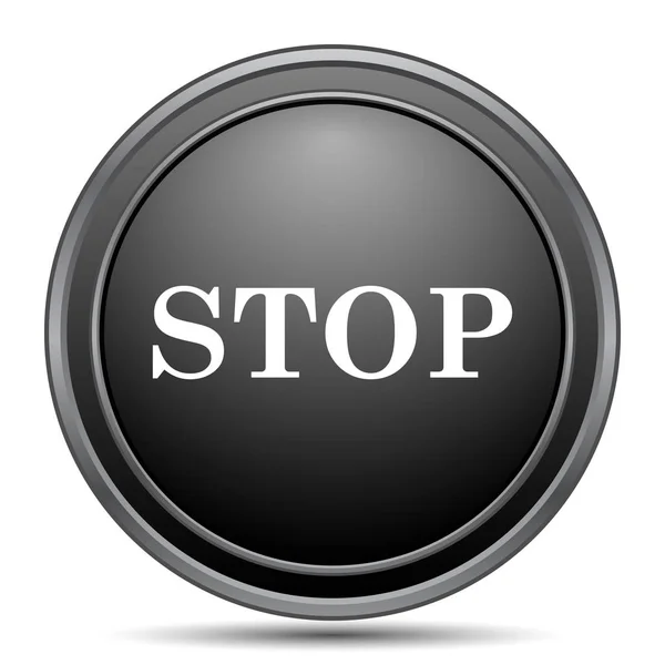 Detener Icono Botón Del Sitio Web Negro Sobre Fondo Blanco — Foto de Stock