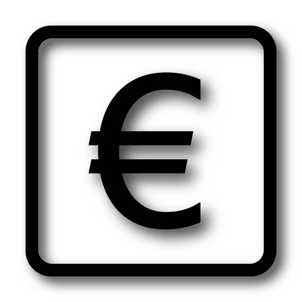 Euro Symbol Schwarzer Website Knopf Auf Weißem Hintergrund — Stockfoto