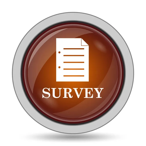 Survey Icon Orange Website Button White Background — Stock Photo, Image