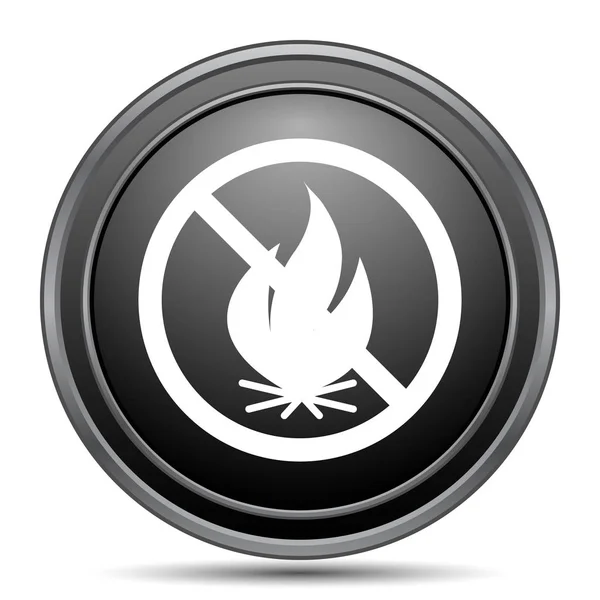 Φωτιά Απαγορευμένο Εικονίδιο Μαύρη Ιστοσελίδα Κουμπί Λευκό Φόντο — Φωτογραφία Αρχείου