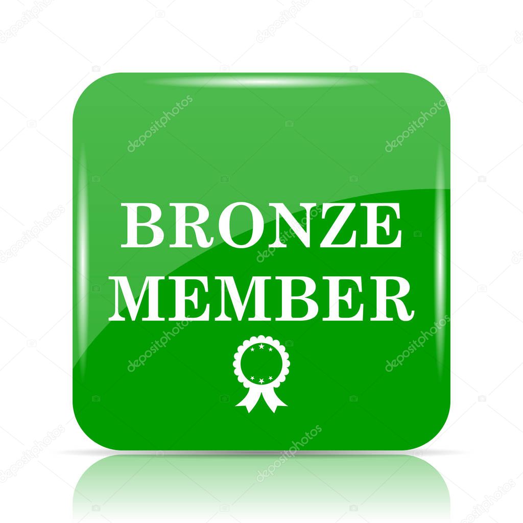 Bronze member icon. Internet button on white background