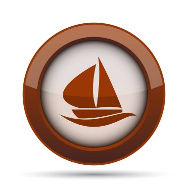 Yelkenli simgesi. Beyaz arka plan üzerinde Internet düğmesi.