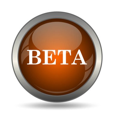 Beta simgesi. Beyaz arka plan üzerinde Internet düğmesi.