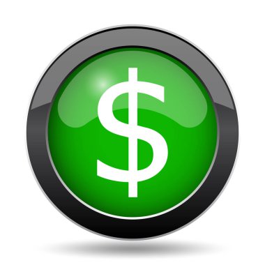 Doları yeşil kutsal kişilerin resmi web sitesi düğme beyaz arka plan üzerinde