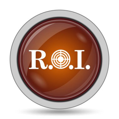 Yatırım getirisi turuncu kutsal kişilerin resmi web sitesi düğme beyaz arka plan üzerinde