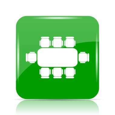 Tablo simgesi toplantı iş. Beyaz arka plan üzerinde Internet düğmesi