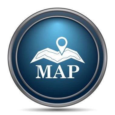 Harita simgesi. Beyaz arka plan üzerinde Internet düğmesi