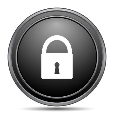 Beyaz arka plan üzerinde siyah kutsal kişilerin resmi web sitesi düğme kilit