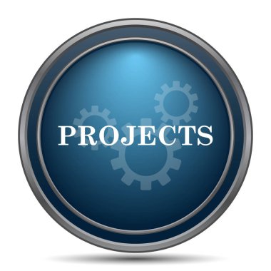 Projeler simgesi. Beyaz arka plan üzerinde Internet düğmesi