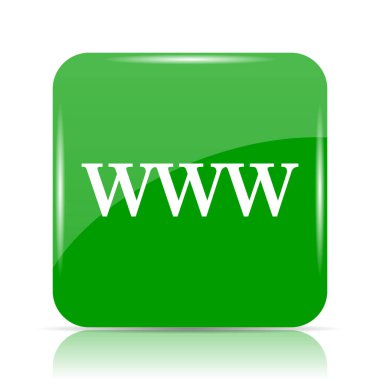 Www simgesi. Beyaz arka plan üzerinde Internet düğmesi