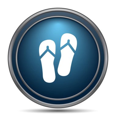 Terlik simgesi. Beyaz arka plan üzerinde Internet düğmesi